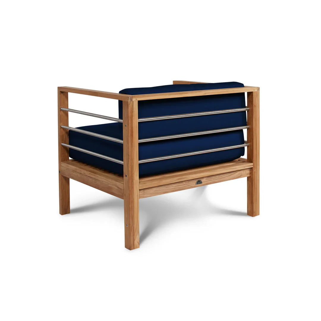 HiTeak SoHo Teak Outdoor Club Chair Sunbrella Cushion