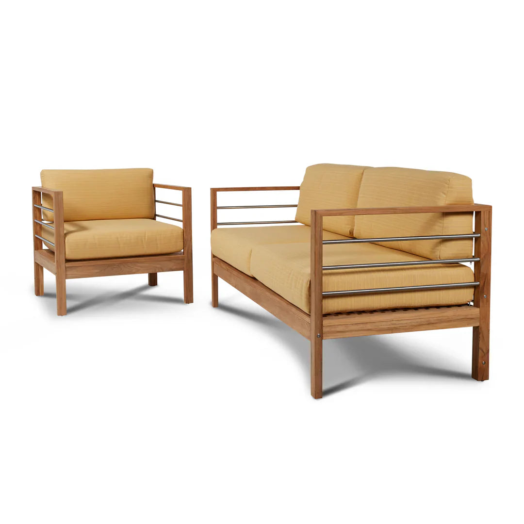 HiTeak SoHo Teak Outdoor Club Chair Sunbrella Cushion