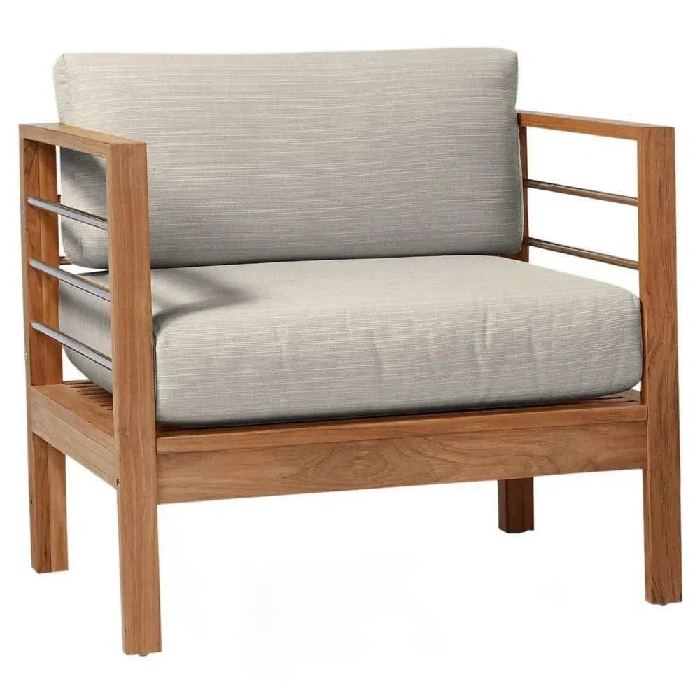HiTeak SoHo Teak Outdoor Club Chair Sunbrella Cushion