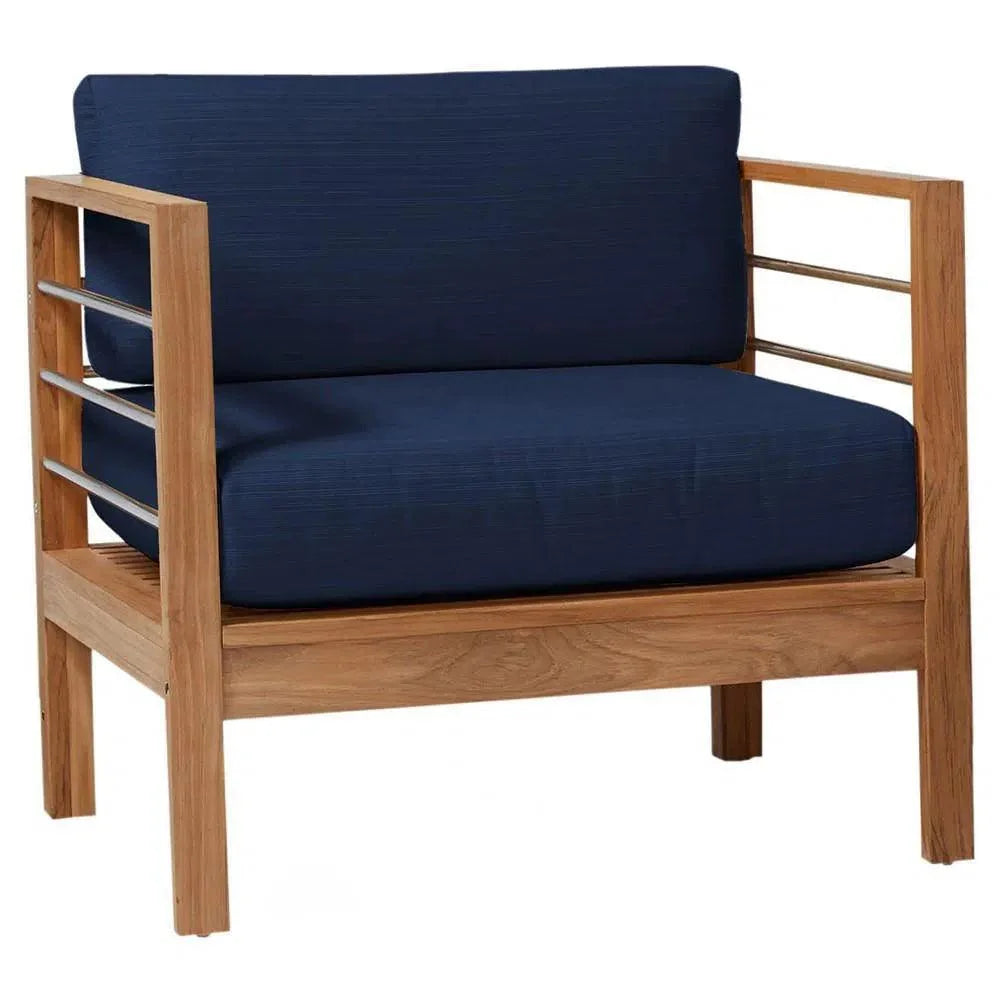 HiTeak SoHo Teak Outdoor Club Chair Sunbrella Cushion