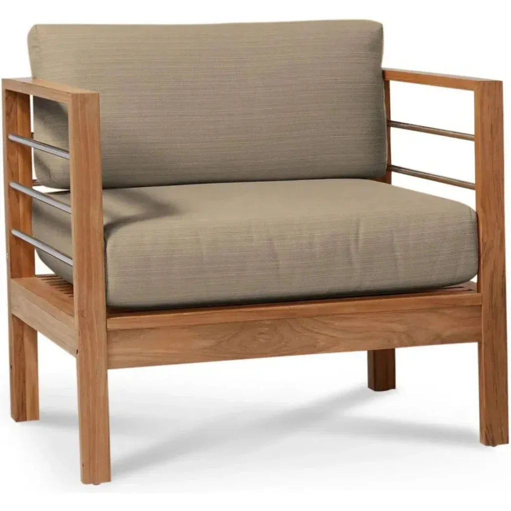 HiTeak SoHo Teak Outdoor Club Chair Sunbrella Cushion