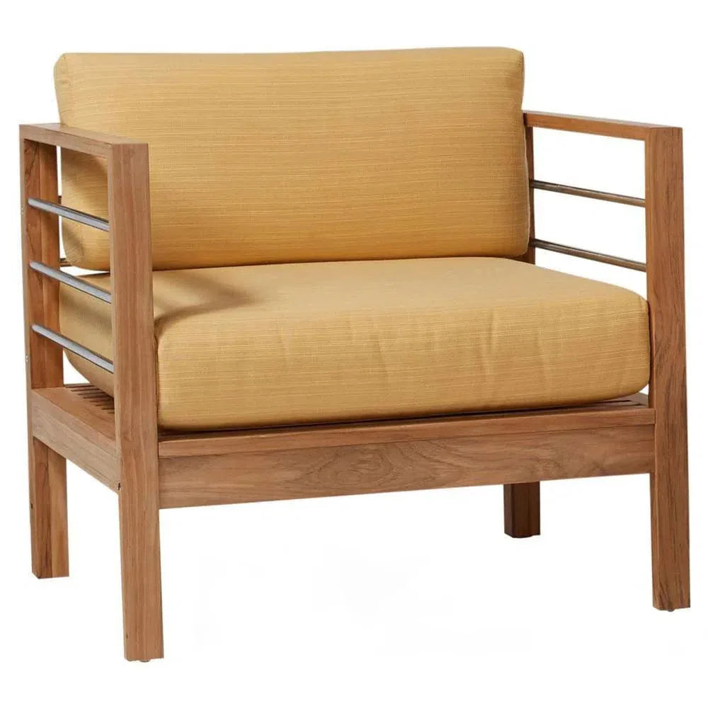 HiTeak SoHo Teak Outdoor Club Chair Sunbrella Cushion