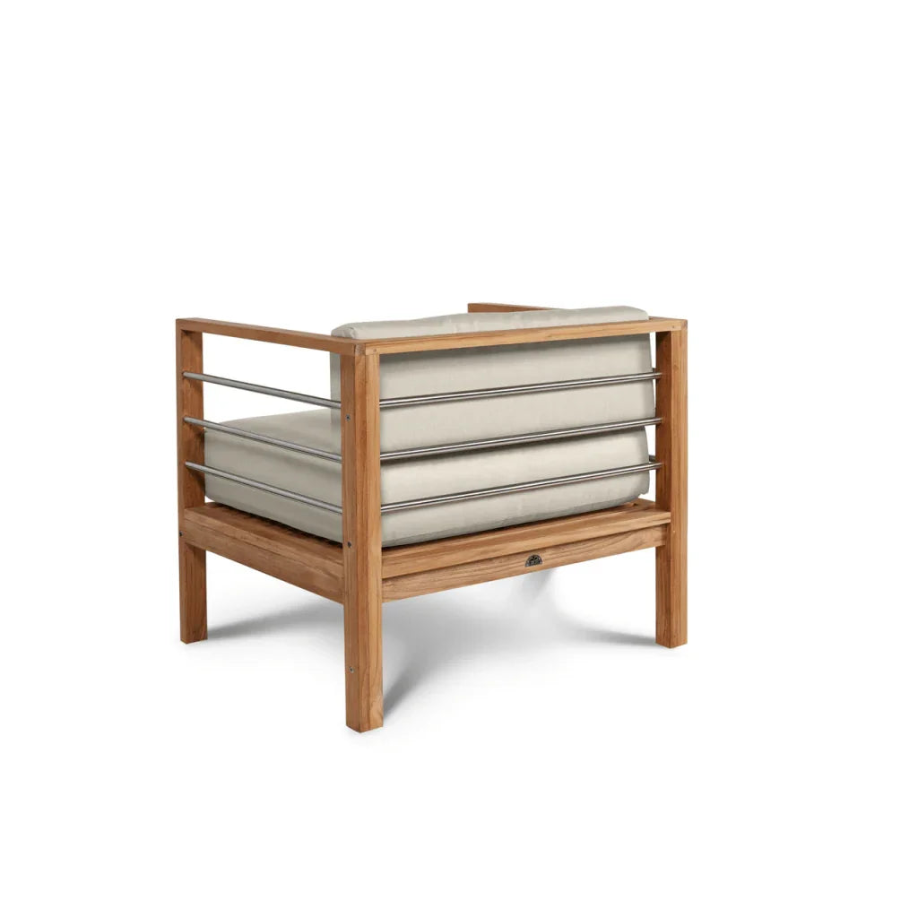HiTeak SoHo Teak Patio Deep Sofa Set with Sunbrella 4PC