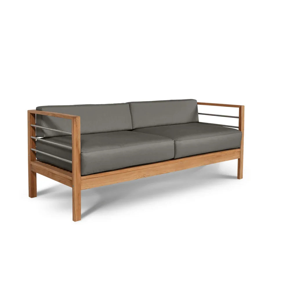 HiTeak SoHo Teak Patio Deep Sofa Set with Sunbrella 4PC