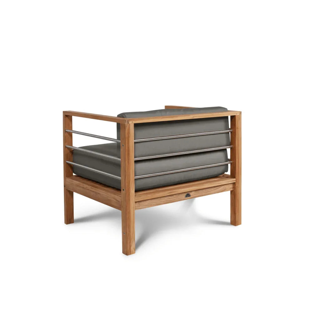 HiTeak SoHo Teak Patio Deep Sofa Set with Sunbrella 4PC