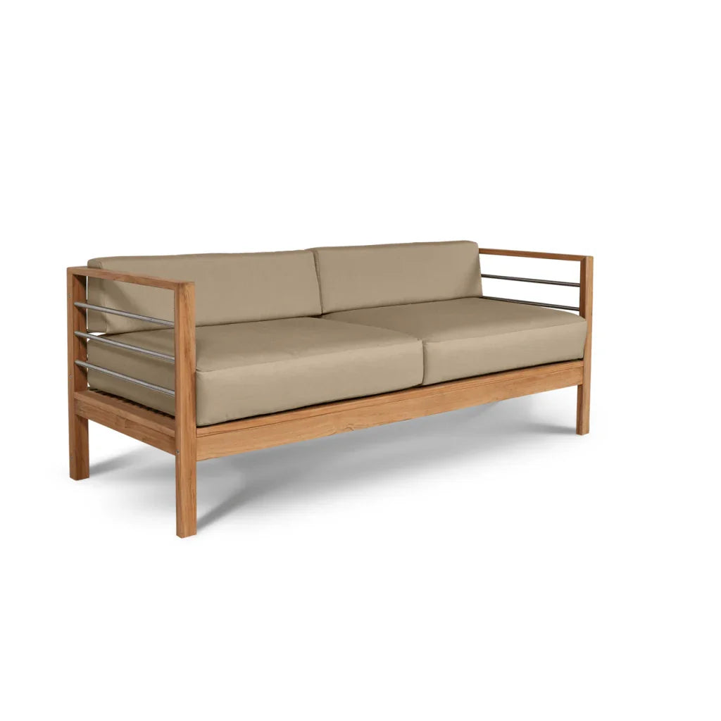 HiTeak SoHo Teak Patio Deep Sofa Set with Sunbrella 4PC