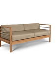 HiTeak SoHo Teak Patio Deep Sofa Set with Sunbrella 4PC