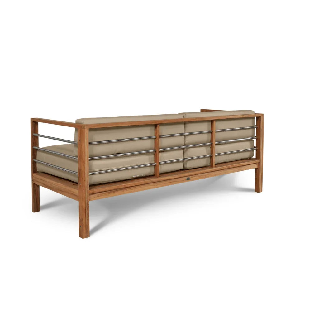 HiTeak SoHo Teak Patio Deep Sofa Set with Sunbrella 4PC