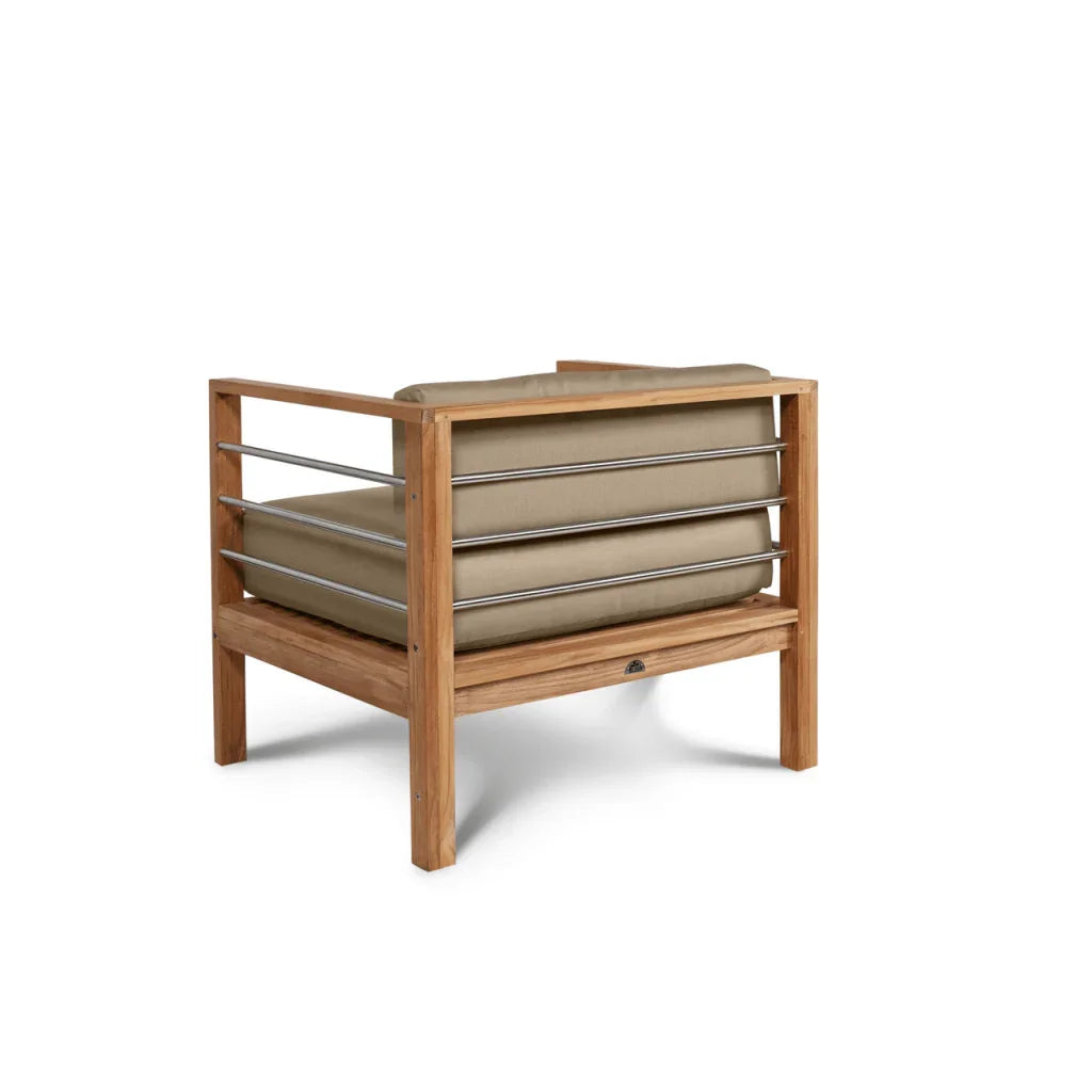 HiTeak SoHo Teak Patio Deep Sofa Set with Sunbrella 4PC