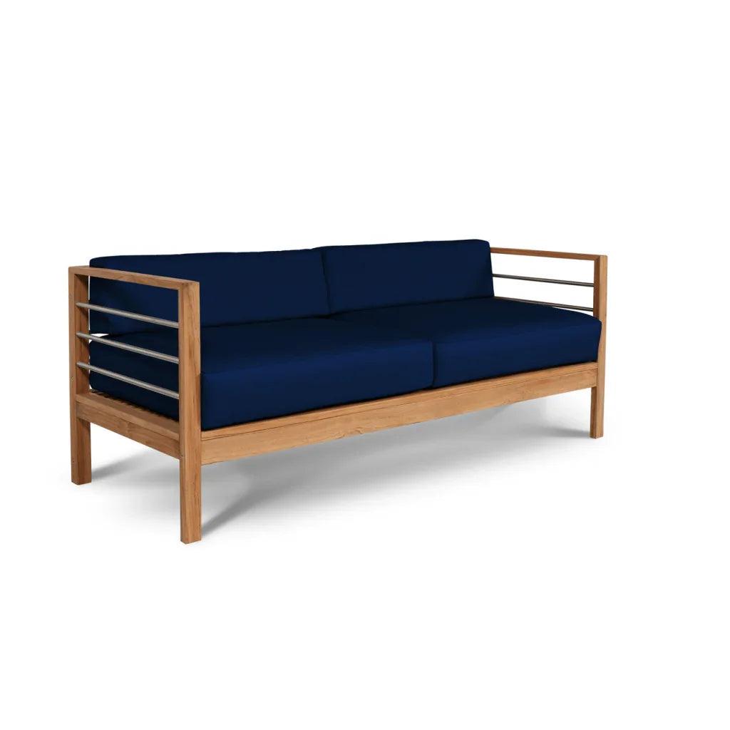 HiTeak SoHo Teak Patio Deep Sofa Set with Sunbrella 4PC