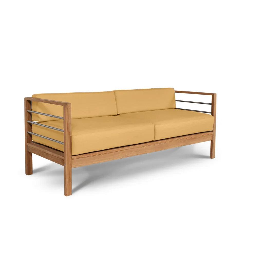 HiTeak SoHo Teak Patio Deep Sofa Set with Sunbrella 4PC