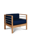 HiTeak SoHo Teak Patio Deep Sofa Set with Sunbrella 4PC