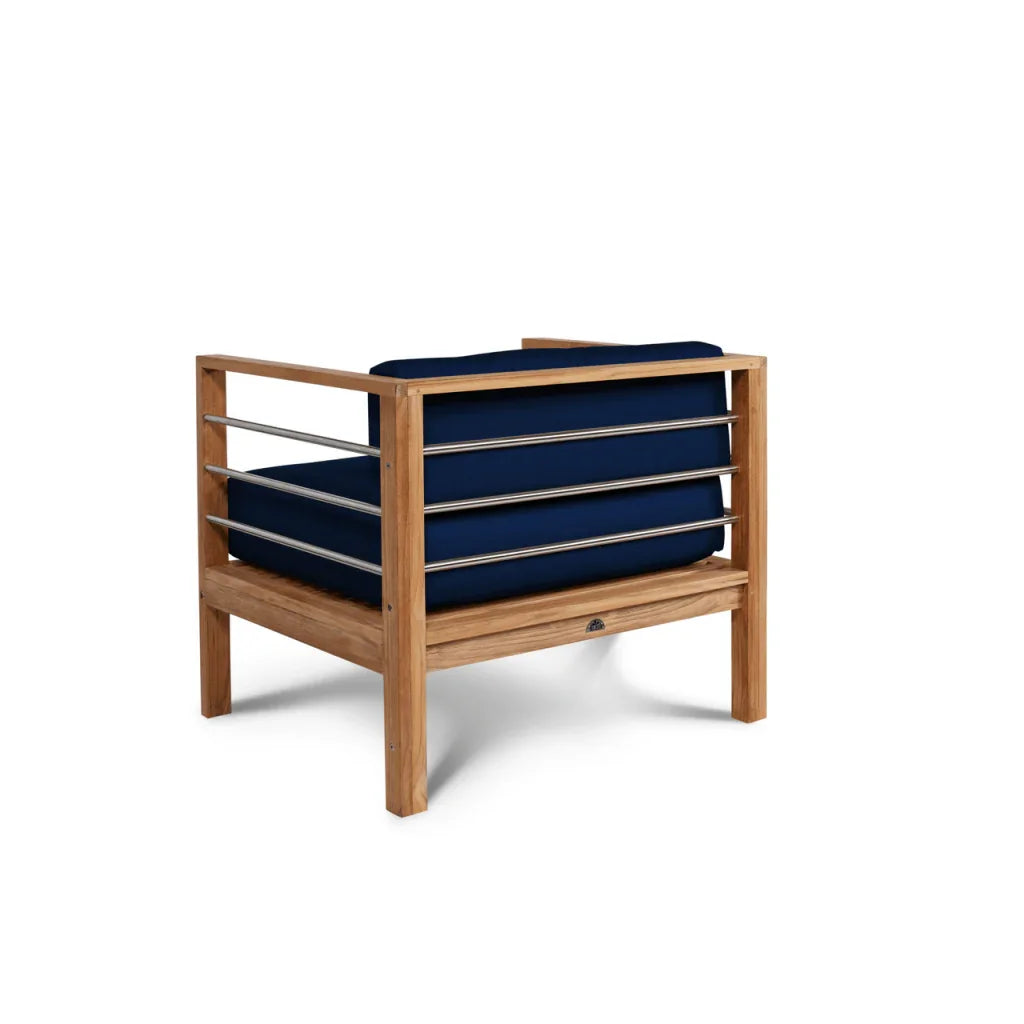 HiTeak SoHo Teak Patio Deep Sofa Set with Sunbrella 4PC