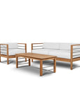 HiTeak SoHo Teak Patio Deep Sofa Set with Sunbrella 4PC