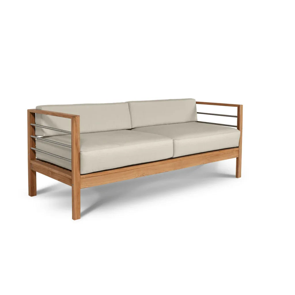 HiTeak SoHo Teak Patio Deep Sofa Set with Sunbrella 4PC