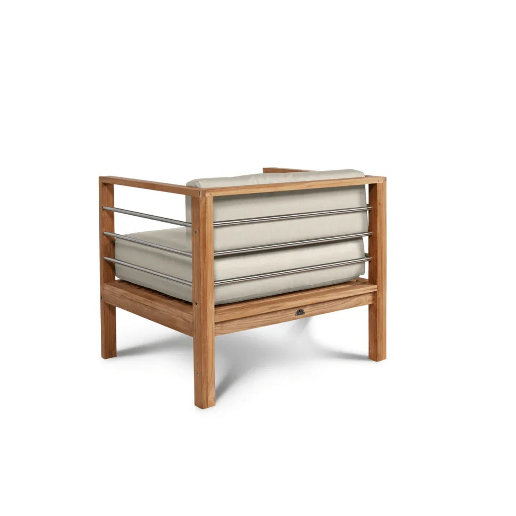 HiTeak SoHo Teak Patio Deep Sofa Set with Sunbrella 4PC