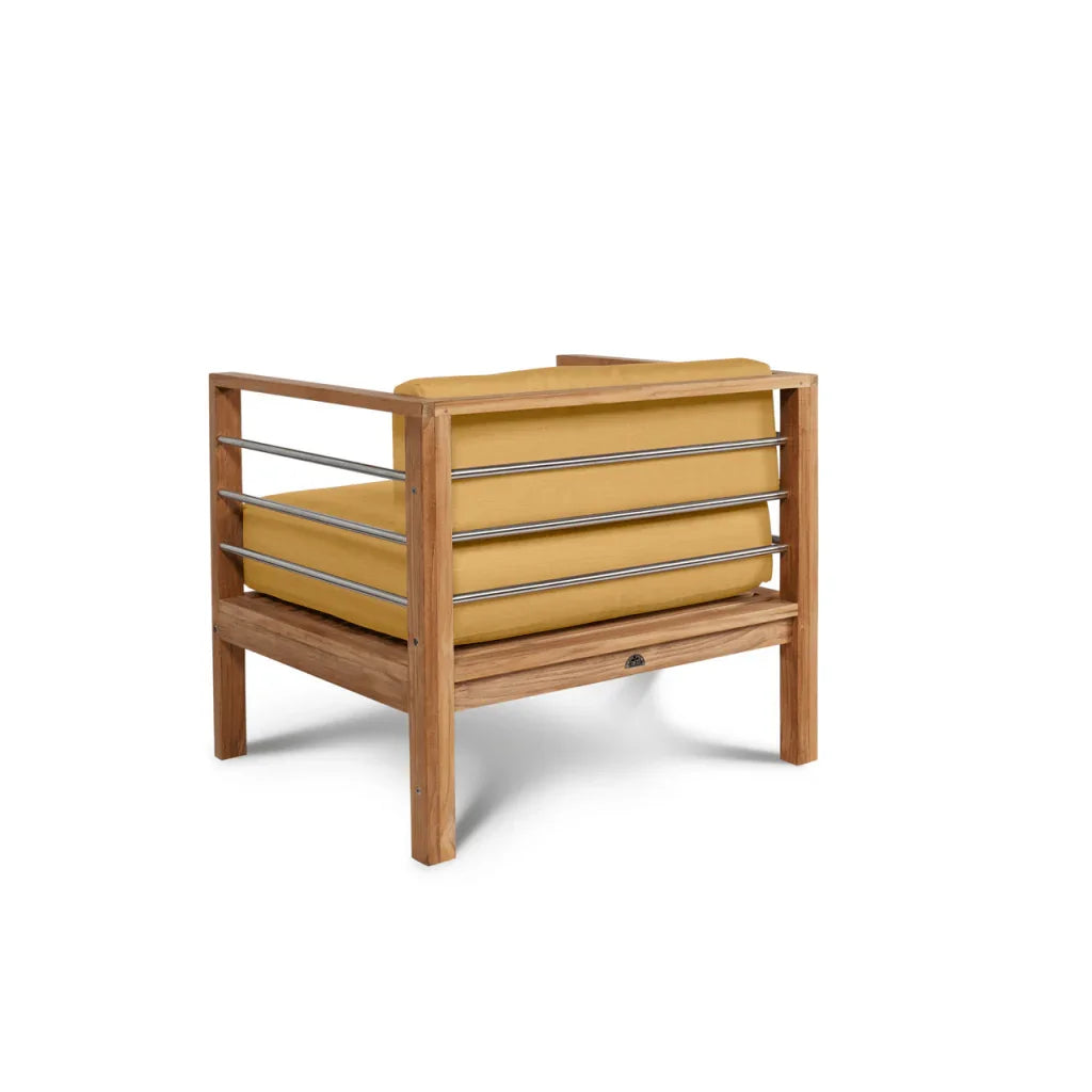 HiTeak SoHo Teak Patio Deep Sofa Set with Sunbrella 4PC