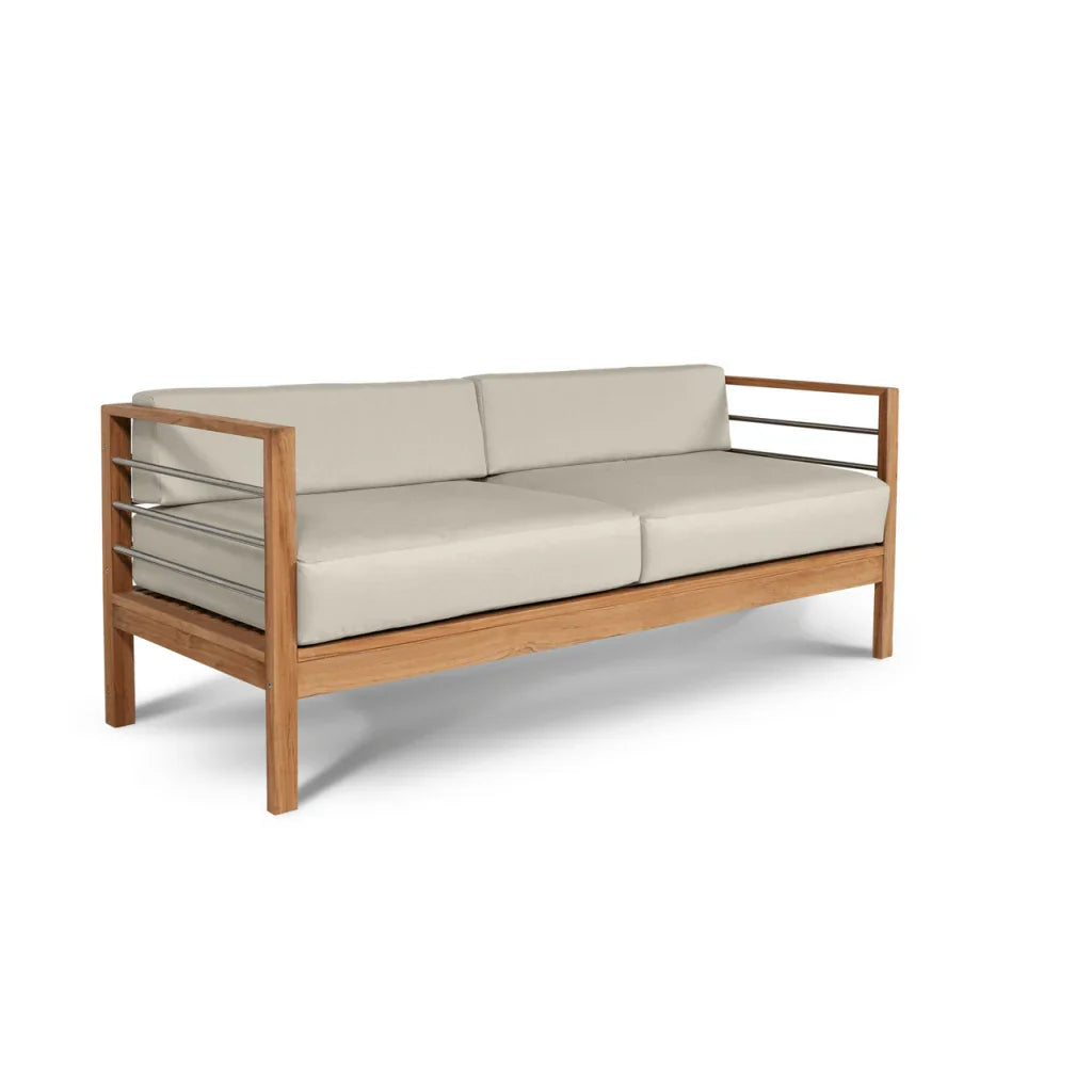 HiTeak SoHo Teak Patio Deep Sofa Set with Sunbrella 4PC