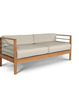 HiTeak SoHo Teak Patio Deep Sofa Set with Sunbrella 4PC