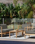 HiTeak SoHo Teak Patio Deep Sofa Set with Sunbrella 4PC
