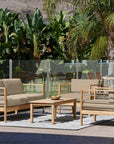 HiTeak SoHo Teak Patio Deep Sofa Set with Sunbrella 4PC