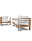 HiTeak SoHo Three Person Patio Sofa with Sunbrella Cushion