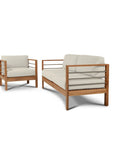 HiTeak SoHo Three Person Patio Sofa with Sunbrella Cushion