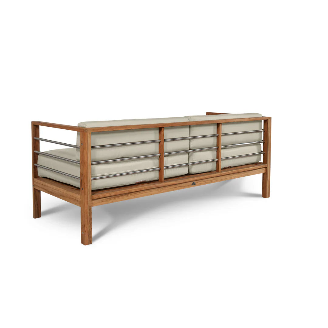 HiTeak SoHo Three Person Patio Sofa with Sunbrella Cushion