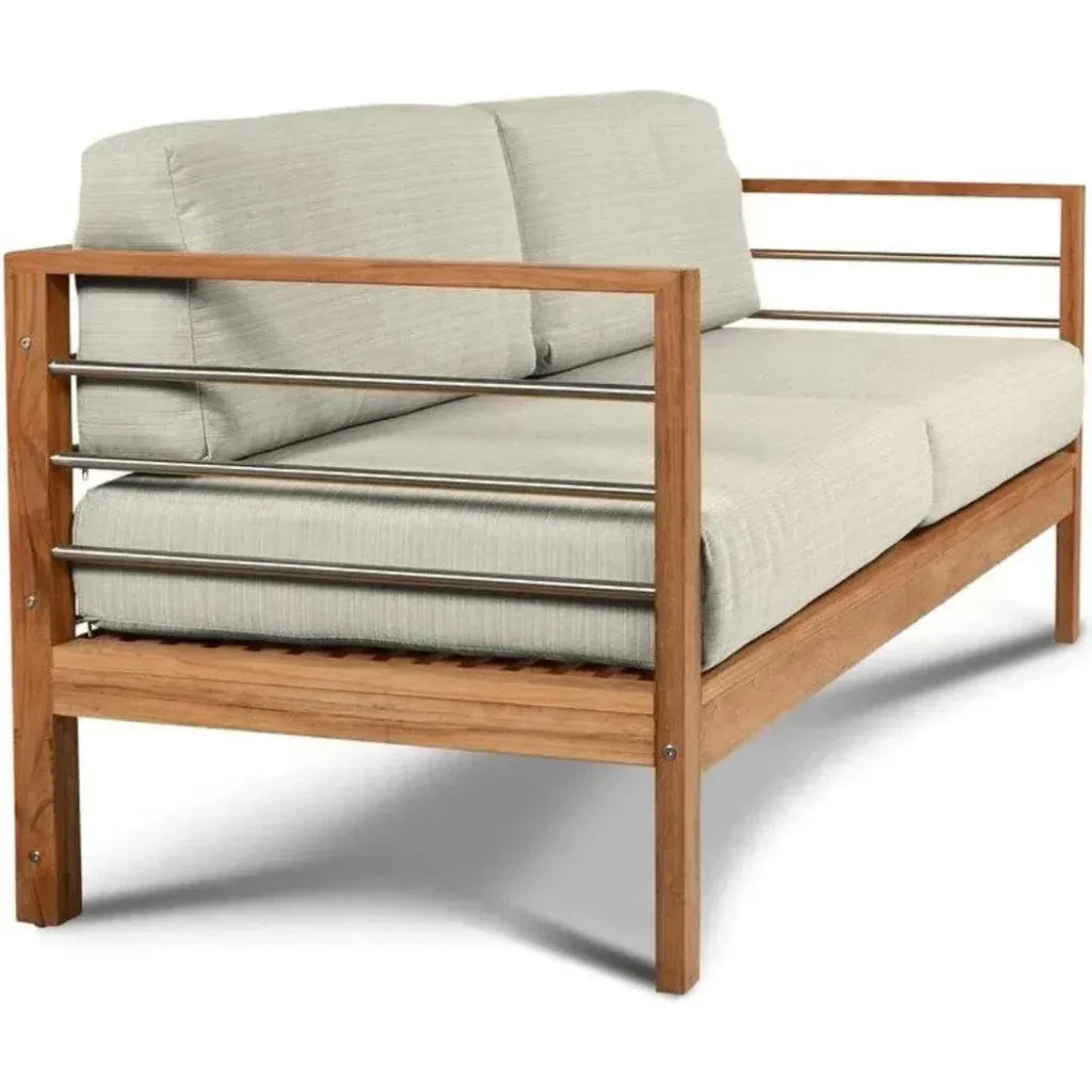 HiTeak SoHo Three Person Patio Sofa with Sunbrella Cushion