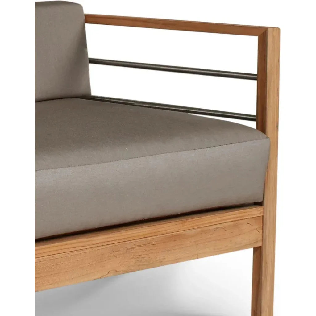 HiTeak SoHo Three Person Patio Sofa with Sunbrella Cushion