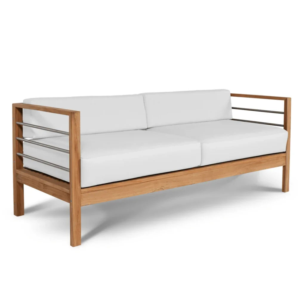 HiTeak SoHo Three Person Patio Sofa with Sunbrella Cushion