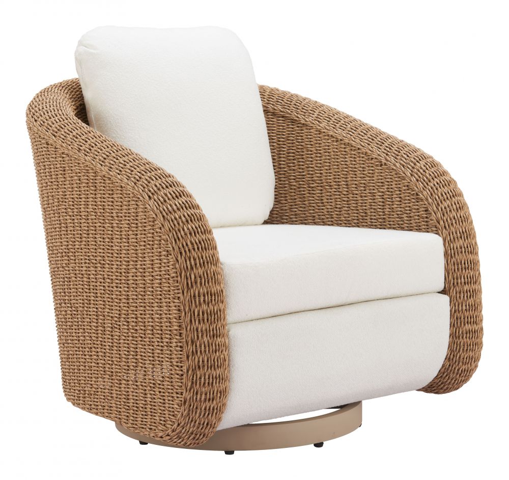 Zuo Modern Solara Olefin Fabric Swivel Outdoor Accent Chair