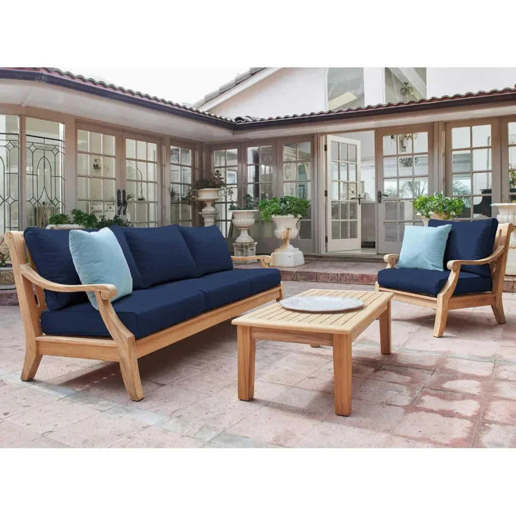 HiTeak Sonoma Teak Deep Outdoor Club Chair Sunbrella Cushion