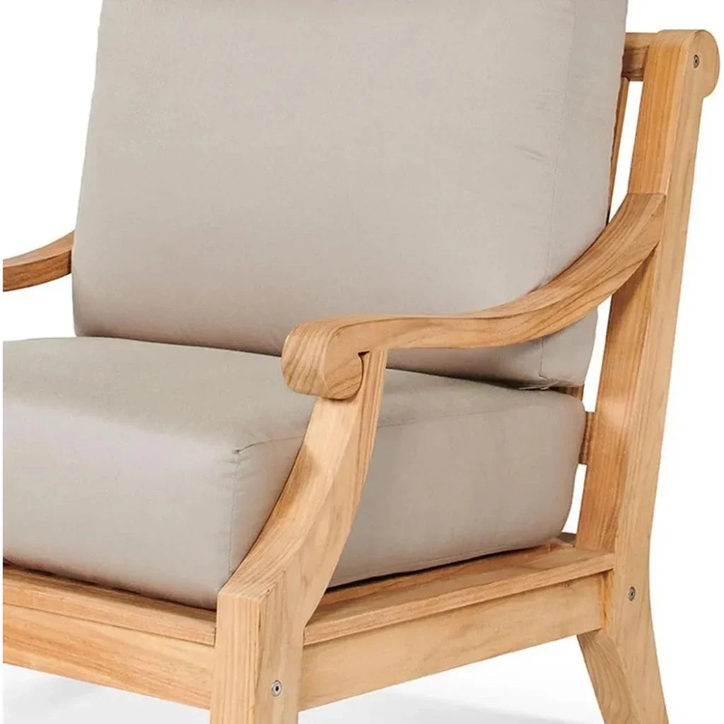 HiTeak Sonoma Teak Deep Outdoor Club Chair Sunbrella Cushion
