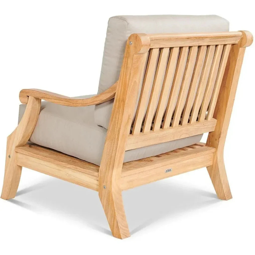 HiTeak Sonoma Teak Deep Outdoor Club Chair Sunbrella Cushion