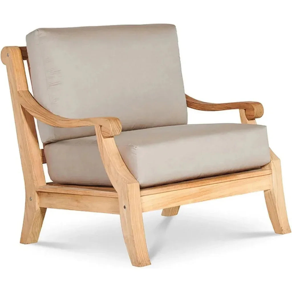 HiTeak Sonoma Teak Deep Outdoor Club Chair Sunbrella Cushion