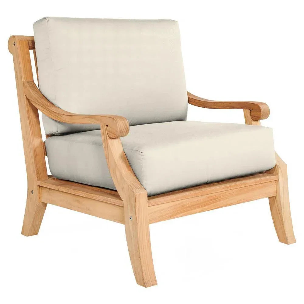 HiTeak Sonoma Teak Deep Outdoor Club Chair Sunbrella Cushion