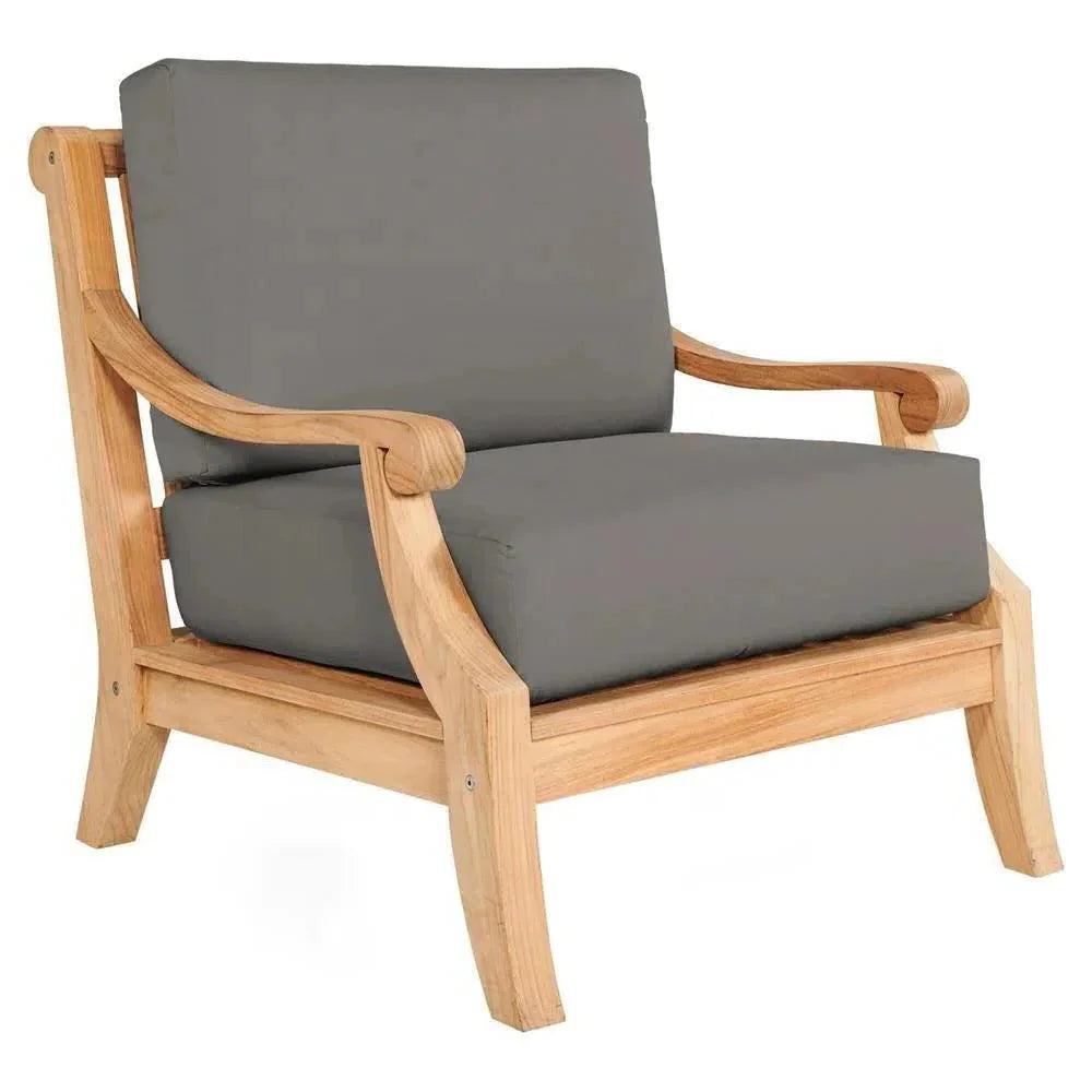 HiTeak Sonoma Teak Deep Outdoor Club Chair Sunbrella Cushion