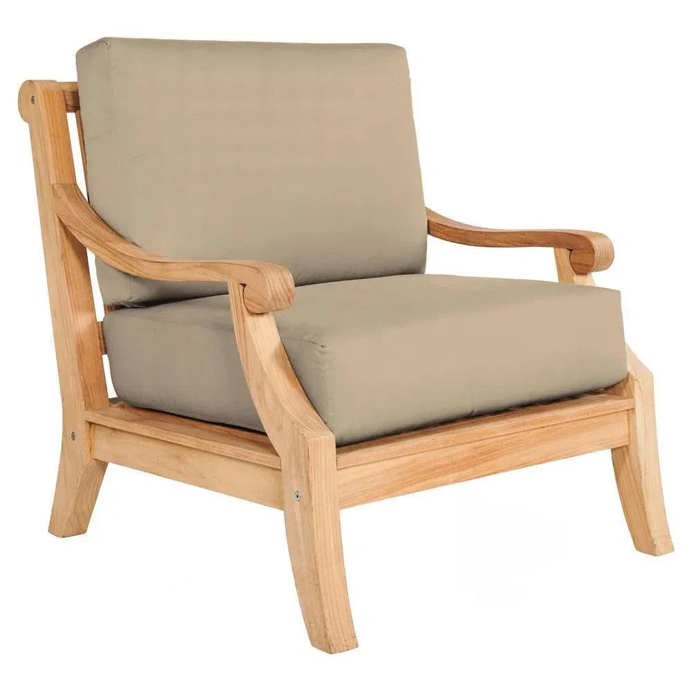 HiTeak Sonoma Teak Deep Outdoor Club Chair Sunbrella Cushion