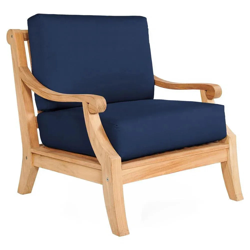HiTeak Sonoma Teak Deep Outdoor Club Chair Sunbrella Cushion