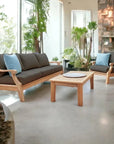 HiTeak Sonoma Teak Deep Outdoor Couch Sunbrella Cushions
