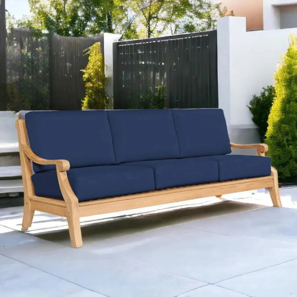 HiTeak Sonoma Teak Deep Outdoor Couch Sunbrella Cushions