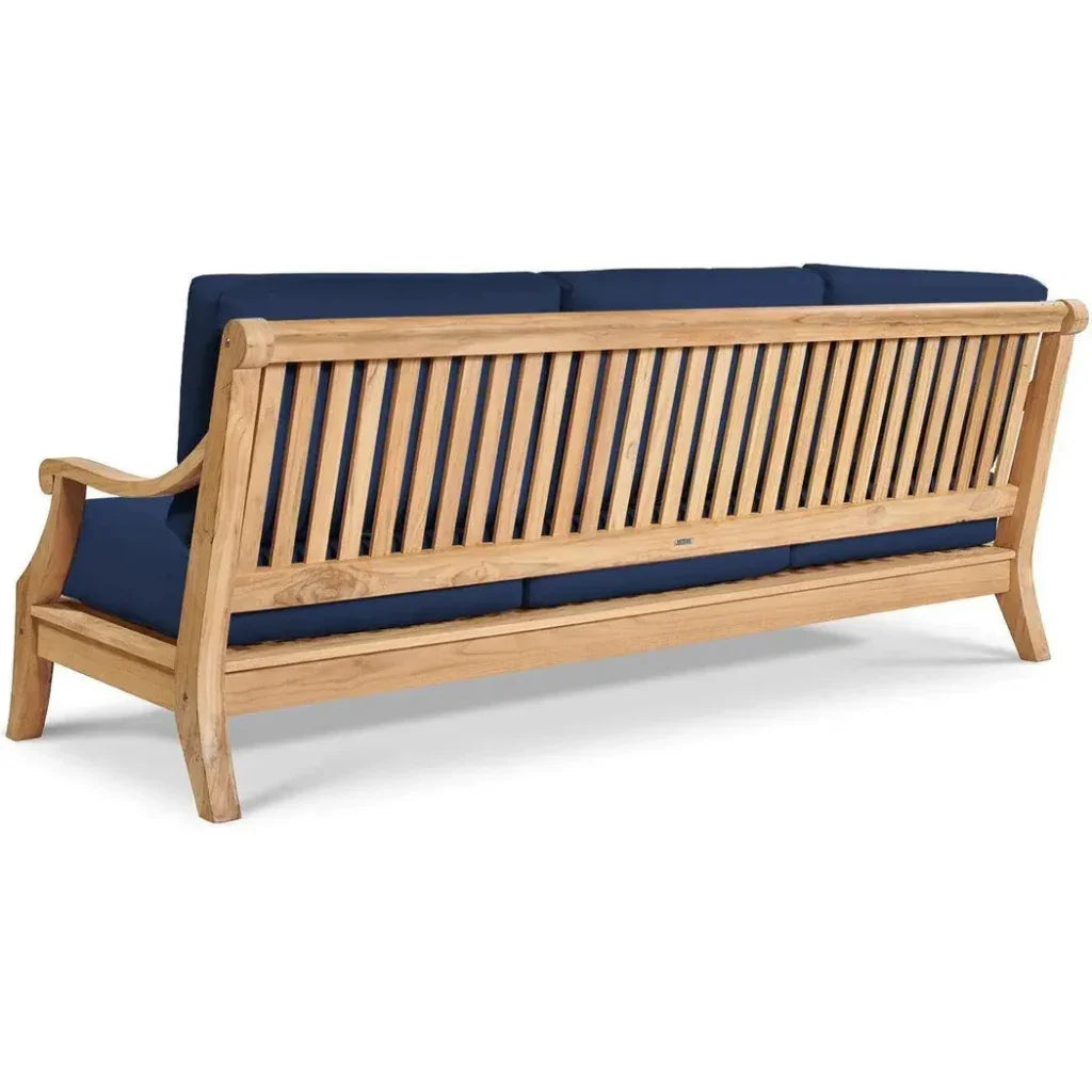 HiTeak Sonoma Teak Deep Outdoor Couch Sunbrella Cushions