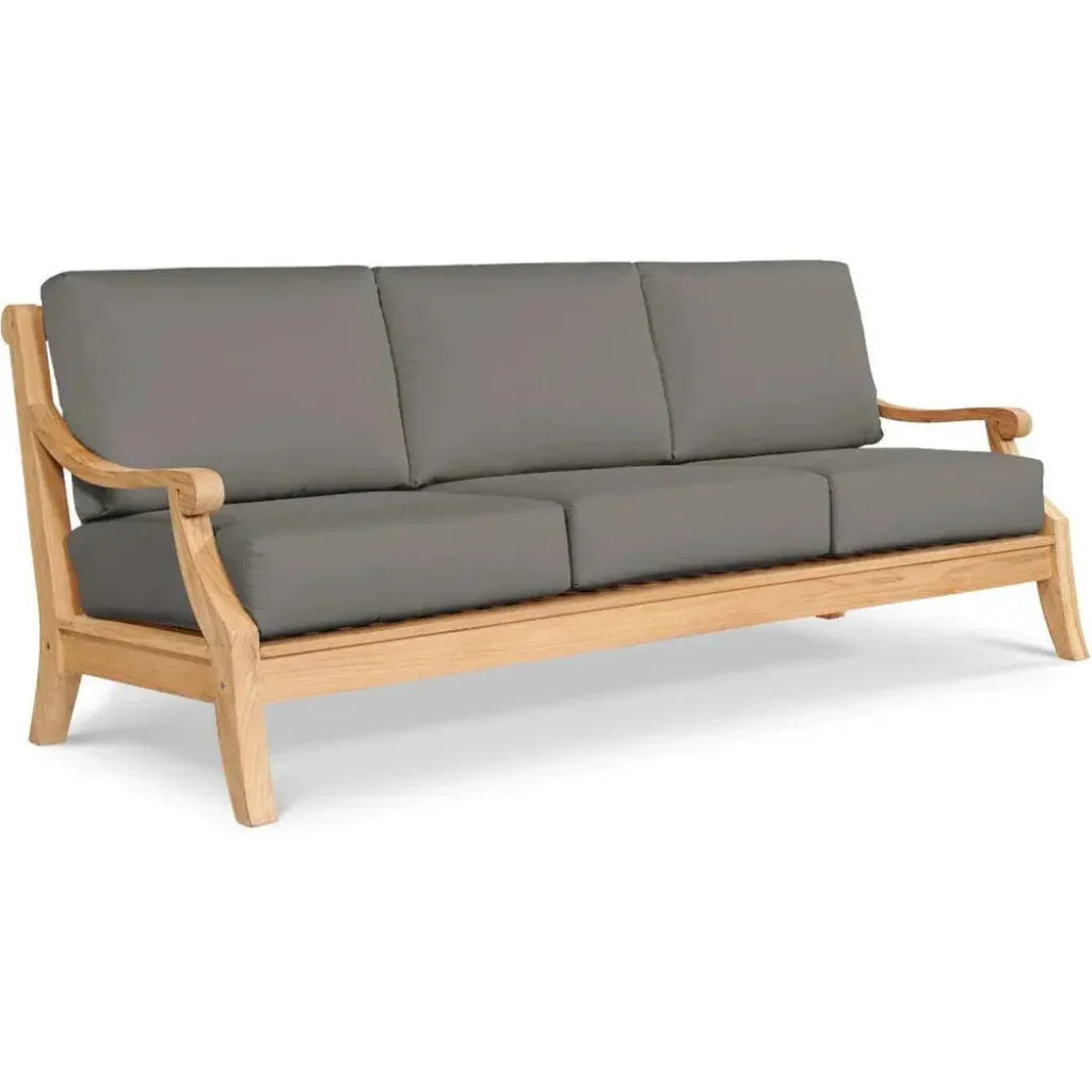 HiTeak Sonoma Teak Deep Outdoor Couch Sunbrella Cushions