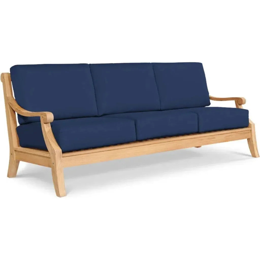 HiTeak Sonoma Teak Deep Outdoor Couch Sunbrella Cushions