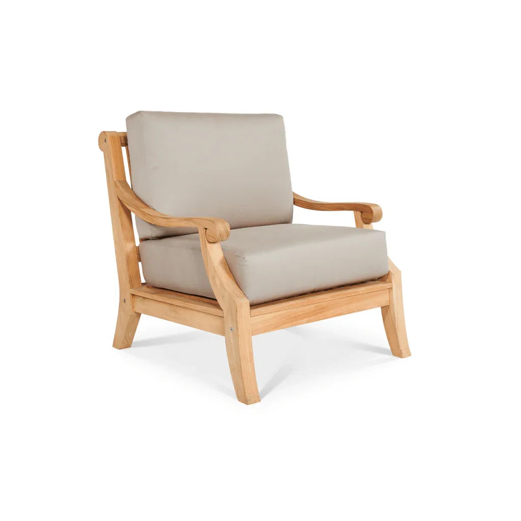 HiTeak Sonoma Teak Patio Deep Sofa Set with Sunbrella 4PC