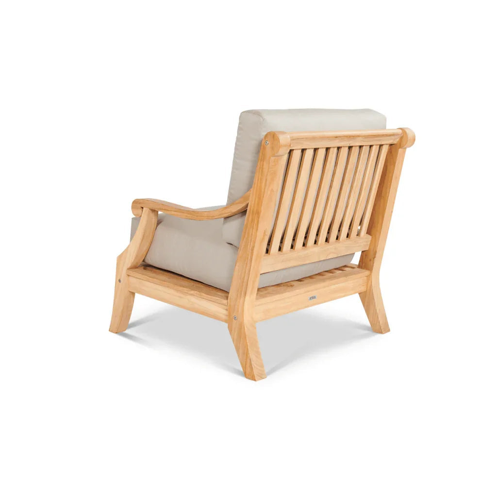 HiTeak Sonoma Teak Patio Deep Sofa Set with Sunbrella 4PC