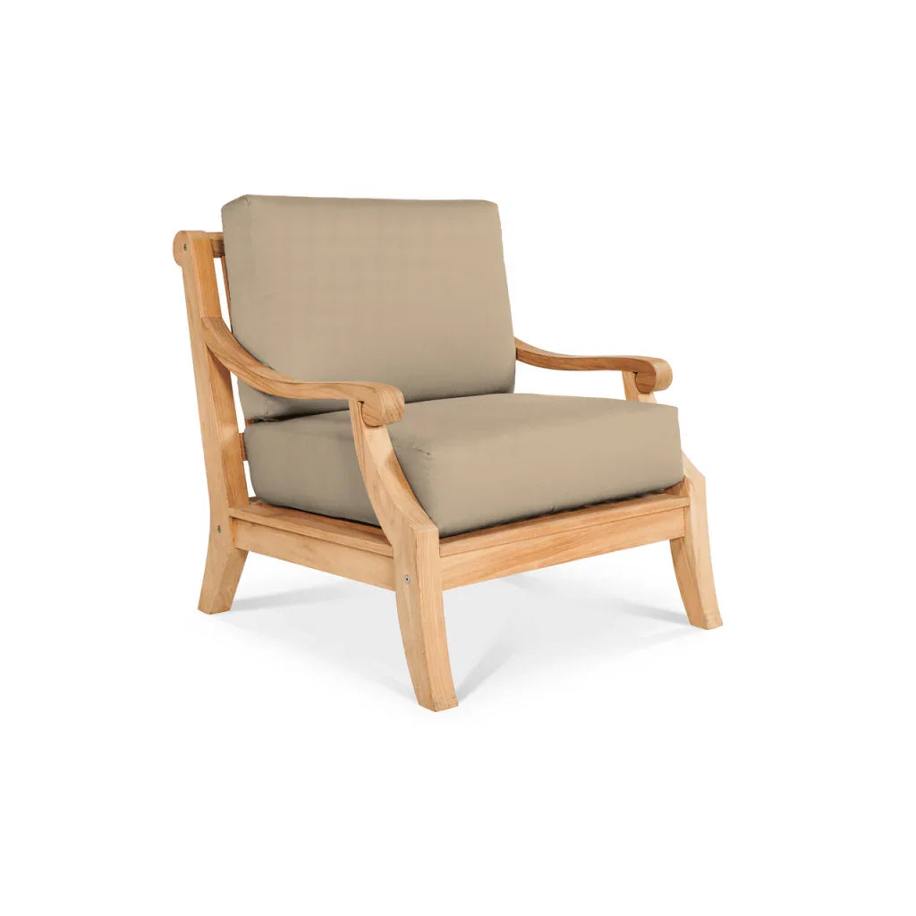 HiTeak Sonoma Teak Patio Deep Sofa Set with Sunbrella 4PC