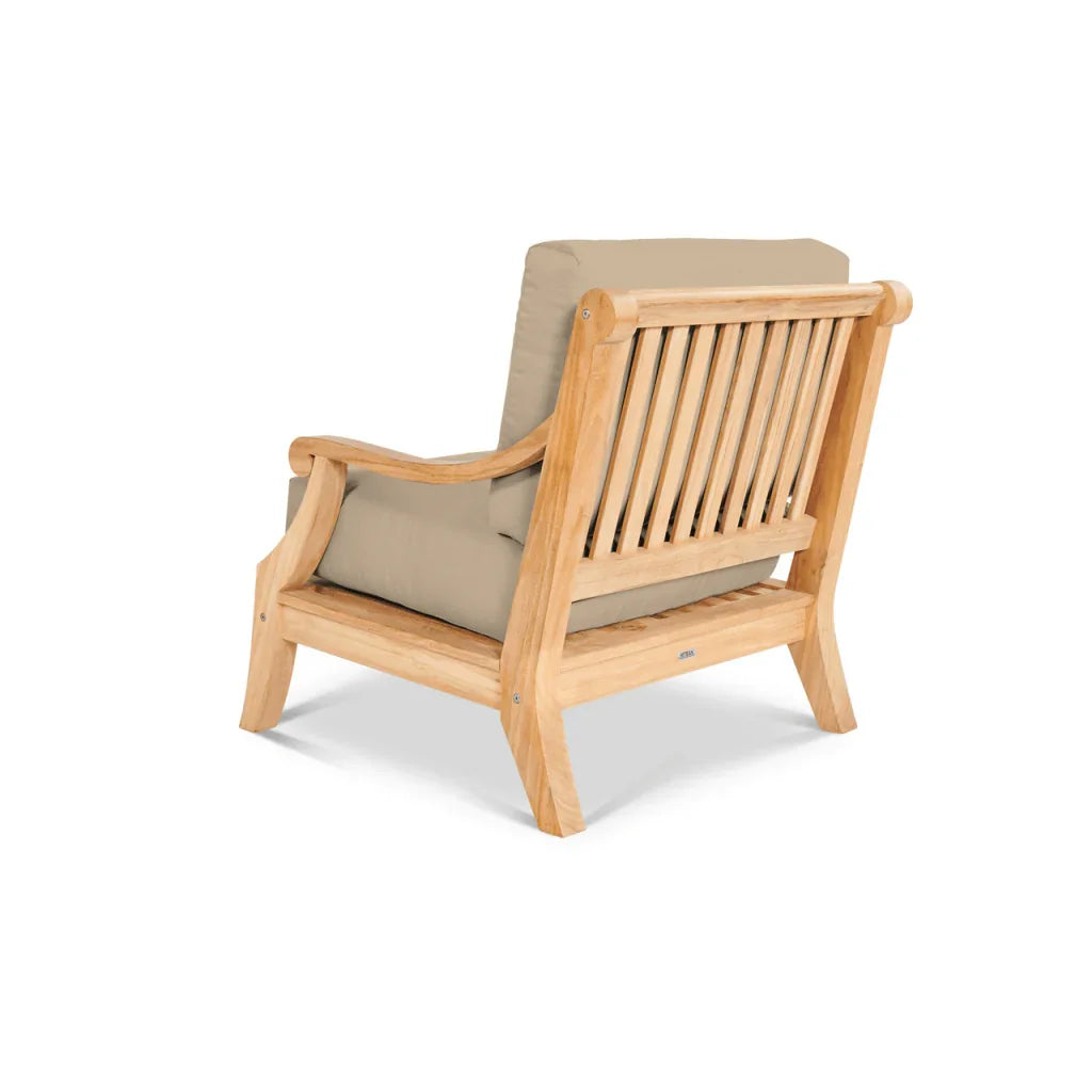 HiTeak Sonoma Teak Patio Deep Sofa Set with Sunbrella 4PC