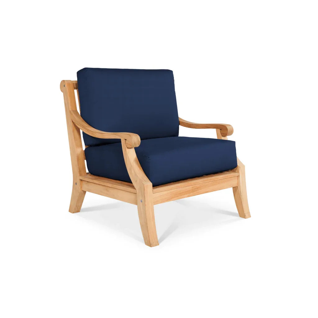 HiTeak Sonoma Teak Patio Deep Sofa Set with Sunbrella 4PC